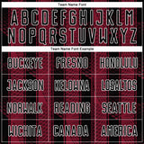 Custom Black Crimson-White Abstract Network Sublimation Soccer Uniform Jersey