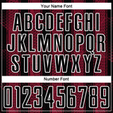 Custom Black Crimson-White Abstract Network Sublimation Soccer Uniform Jersey