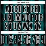 Custom Black Teal-White Abstract Network Sublimation Soccer Uniform Jersey