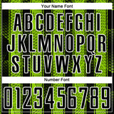 Custom Black Neon Green-White Abstract Network Sublimation Soccer Uniform Jersey