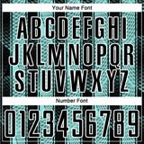 Custom Black Ice Blue-White Abstract Network Sublimation Soccer Uniform Jersey