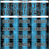 Custom Black Sky Blue-White Abstract Network Sublimation Soccer Uniform Jersey