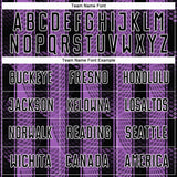 Custom Black Medium Purple-White Abstract Network Sublimation Soccer Uniform Jersey