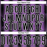 Custom Black Medium Purple-White Abstract Network Sublimation Soccer Uniform Jersey