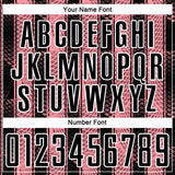 Custom Black Medium Pink-White Abstract Network Sublimation Soccer Uniform Jersey