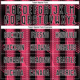 Custom Black Neon Pink-White Abstract Network Sublimation Soccer Uniform Jersey