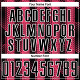 Custom Black Neon Pink-White Abstract Network Sublimation Soccer Uniform Jersey