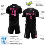 Custom Black Pink Sublimation Soccer Uniform Jersey
