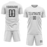 Custom White Steel Gray Sublimation Soccer Uniform Jersey
