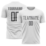 Custom White Steel Gray Sublimation Soccer Uniform Jersey