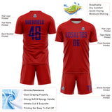 Custom Red Dark Purple Sublimation Soccer Uniform Jersey