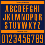 Custom Navy Bay Orange Sublimation Soccer Uniform Jersey