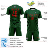 Custom Green Red Sublimation Soccer Uniform Jersey