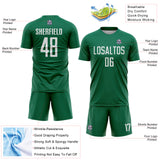 Custom Kelly Green White Sublimation Soccer Uniform Jersey