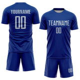 Custom Royal Gray Sublimation Soccer Uniform Jersey