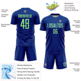 Custom Royal Pea Green Sublimation Soccer Uniform Jersey