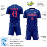 Custom Royal Neon Pink Sublimation Soccer Uniform Jersey