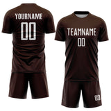 Custom Brown White Sublimation Soccer Uniform Jersey