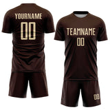 Custom Brown Cream Sublimation Soccer Uniform Jersey