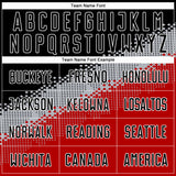 Custom Black Gray-Red Gradient Geometric Shape Sublimation Soccer Uniform Jersey