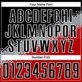 Custom Black Gray-Red Gradient Geometric Shape Sublimation Soccer Uniform Jersey