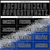 Custom Black Gray-Royal Gradient Geometric Shape Sublimation Soccer Uniform Jersey