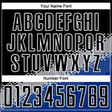 Custom Black Gray-Royal Gradient Geometric Shape Sublimation Soccer Uniform Jersey