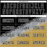 Custom Black Gray-Old Gold Gradient Geometric Shape Sublimation Soccer Uniform Jersey