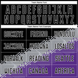 Custom Black Gray-Purple Gradient Geometric Shape Sublimation Soccer Uniform Jersey