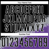 Custom Black Gray-Purple Gradient Geometric Shape Sublimation Soccer Uniform Jersey