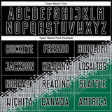 Custom Black Gray-Kelly Green Gradient Geometric Shape Sublimation Soccer Uniform Jersey