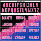 Custom Black Pink-Thunder Blue Gradient Geometric Shape Sublimation Soccer Uniform Jersey