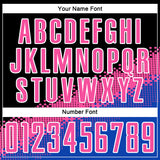 Custom Black Pink-Thunder Blue Gradient Geometric Shape Sublimation Soccer Uniform Jersey