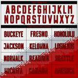 Custom White Red Gray-Black Gradient Geometric Shape Sublimation Soccer Uniform Jersey