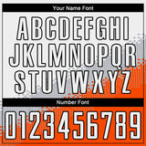 Custom White Gray Orange-Black Gradient Geometric Shape Sublimation Soccer Uniform Jersey