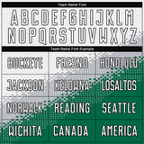 Custom White Gray Kelly Green-Black Gradient Geometric Shape Sublimation Soccer Uniform Jersey