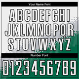 Custom White Gray Kelly Green-Black Gradient Geometric Shape Sublimation Soccer Uniform Jersey