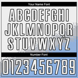 Custom White Gray Light Blue-Black Gradient Geometric Shape Sublimation Soccer Uniform Jersey