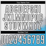 Custom White Gray Sky Blue-Black Gradient Geometric Shape Sublimation Soccer Uniform Jersey