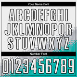 Custom White Gray Aqua-Black Gradient Geometric Shape Sublimation Soccer Uniform Jersey