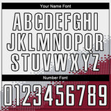 Custom White Gray Crimson-Black Gradient Geometric Shape Sublimation Soccer Uniform Jersey