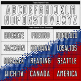 Custom White Royal Red-Black Gradient Geometric Shape Sublimation Soccer Uniform Jersey