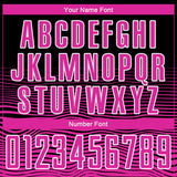 Custom Black Deep Pink-White Gradient Line Sublimation Soccer Uniform Jersey