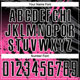 Custom Black Pink-White Gradient Scratch Splash Sublimation Soccer Uniform Jersey