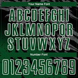 Custom Black Green-White Gradient Scratch Splash Sublimation Soccer Uniform Jersey