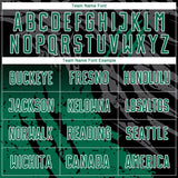 Custom Black Kelly Green-White Gradient Scratch Splash Sublimation Soccer Uniform Jersey