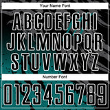 Custom Black Teal-White Gradient Scratch Splash Sublimation Soccer Uniform Jersey