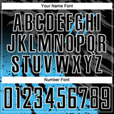 Custom Black Sky Blue-White Gradient Scratch Splash Sublimation Soccer Uniform Jersey