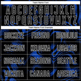 Custom Black Thunder Blue-White Abstract Liquid Sublimation Soccer Uniform Jersey