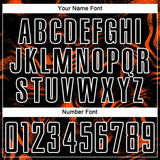 Custom Black Orange-White Abstract Liquid Sublimation Soccer Uniform Jersey
